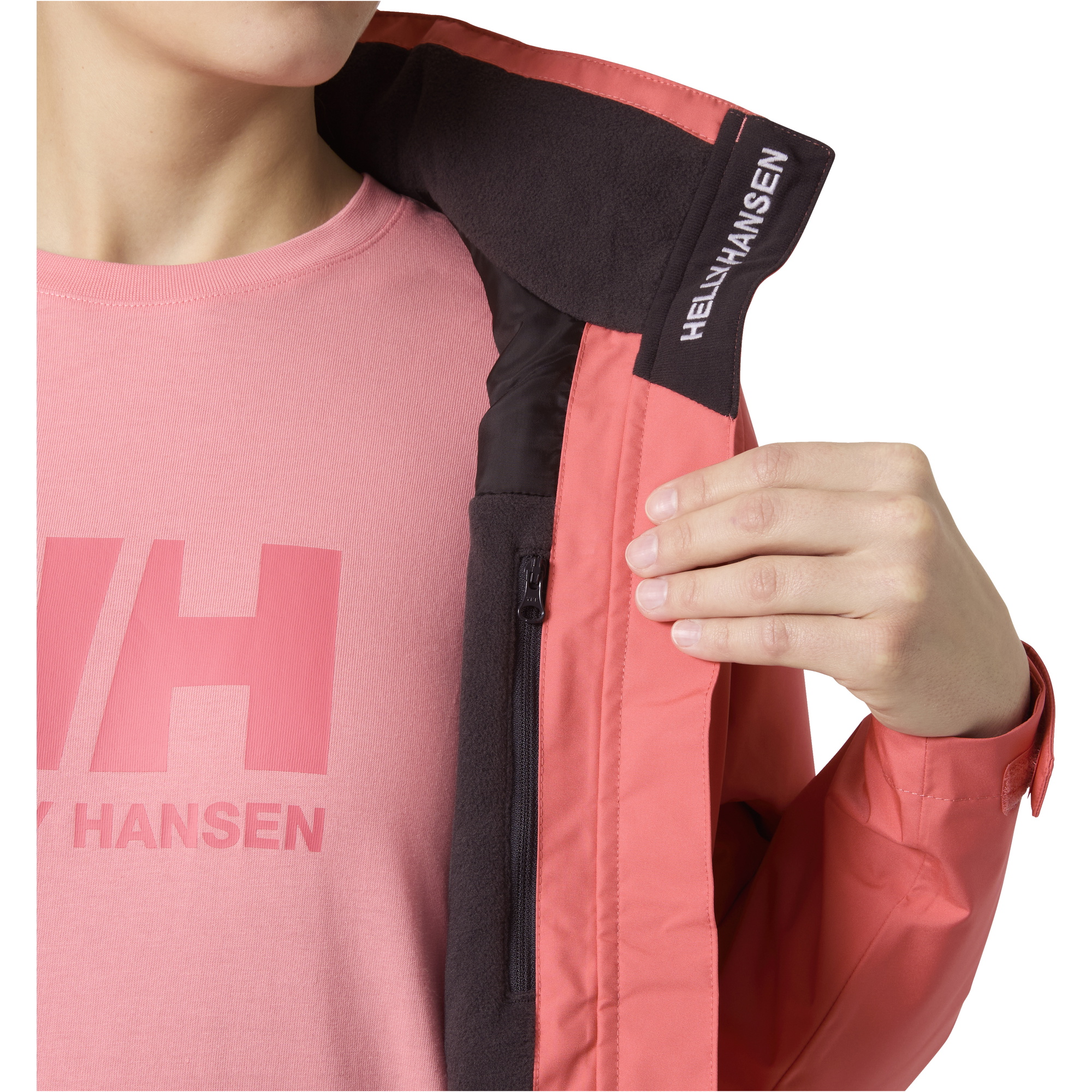 2026 Helly Hansen Dames Crew Hooded Midlayer Jacket 2.0 34447 - Sunset Pink